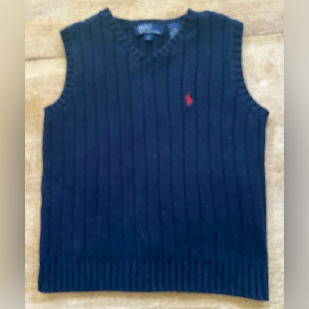 Vintage‎ Polo by Ralph Lauren Boy’s Sz 6 Navy Ribbed Sweater Vest